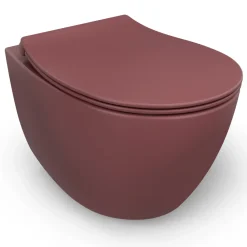 Isvea Sentimenti Hangtoilet - Randloos - 36 - 5x53 Cm - Mat Bordeaux