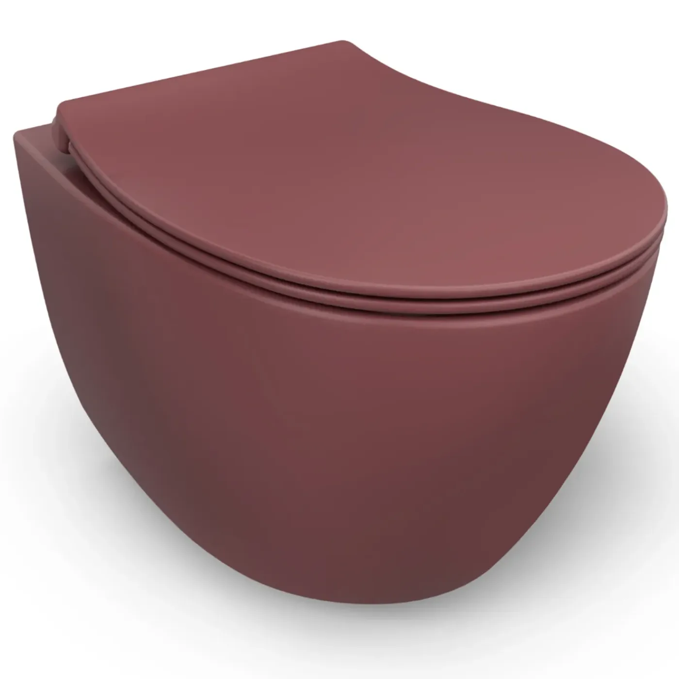 Isvea Sentimenti Hangtoilet - Randloos - 36 - 5x53 Cm - Mat Bordeaux