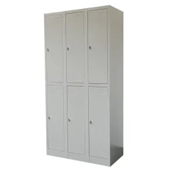IVOL Metalen Lockerkast Grijs - 90x185x45 Cm - 6 Deurs