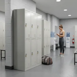IVOL Metalen Lockerkast Grijs - 90x185x45 Cm - 6 Deurs