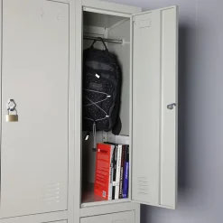 IVOL Metalen Lockerkast Grijs - 90x185x45 Cm - 6 Deurs