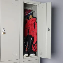 IVOL Metalen Lockerkast Grijs - 90x185x45 Cm - 6 Deurs