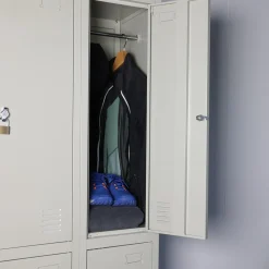 IVOL Metalen Lockerkast Grijs - 90x185x45 Cm - 6 Deurs