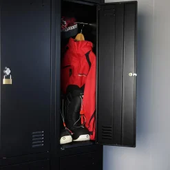 IVOL Metalen Lockerkast Zwart - 90x185x45 Cm - 6 Deurs
