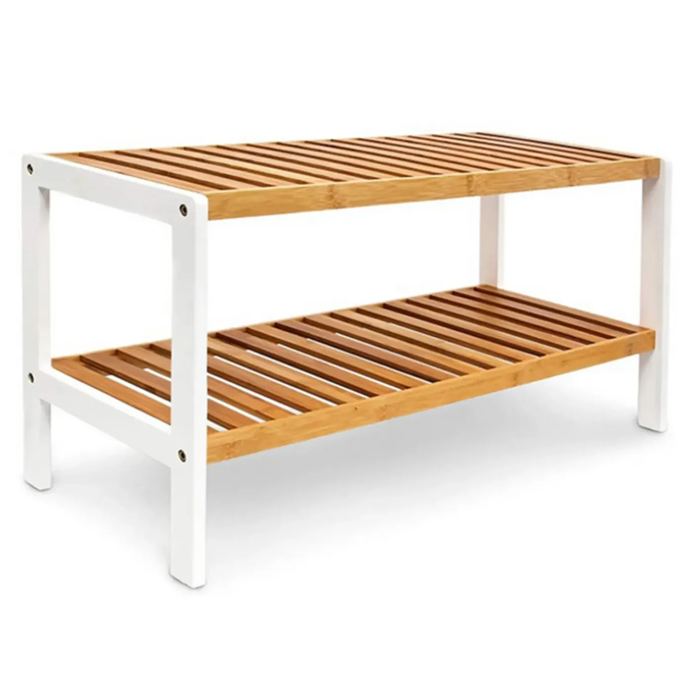 IVOL Schoenenrek Bamboe (2 Niveaus) - Schoenenkast 70x33x26 Cm