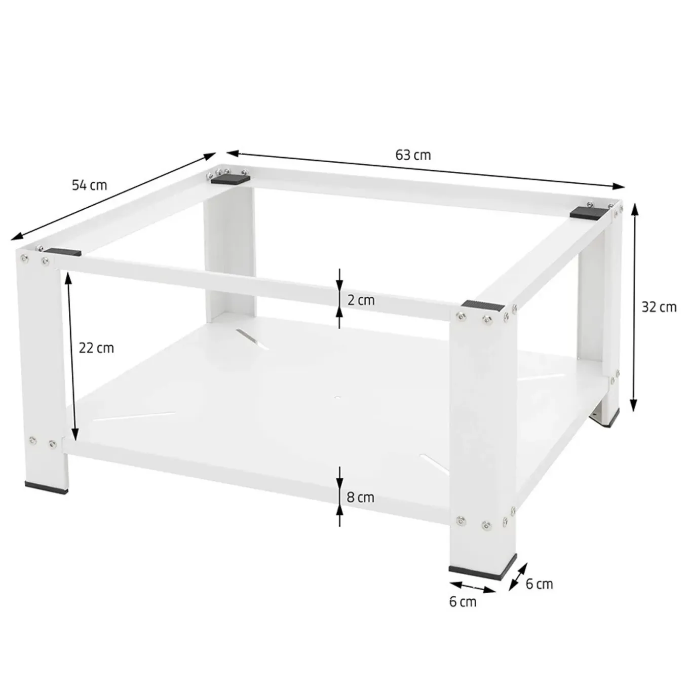 Ivol Wasmachine Verhoger Wit Met Opbergruimte 63 X 54 X 31 Cm