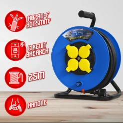 I-WATTS PRO - Rol 4 stopcontacten-H07EN-3G1,5MM²-25M