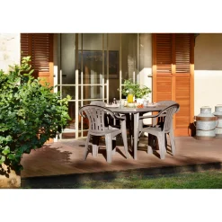 Jardin tuintafel Elise kunststof cappuccino 137x90cm