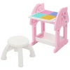 Joyz 2 In 1 Kinderzitgroep Met Speeltafel En Stoel Roze-wit Hdpe Kindertafel Vanaf 3 Jaar