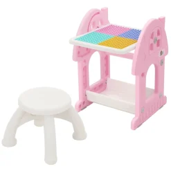 Joyz 2 In 1 Kinderzitgroep Met Speeltafel En Stoel Roze-wit Hdpe Kindertafel Vanaf 3 Jaar