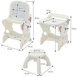 Joyz 3-in-1 Speeltafel Kinder Tekentafel Accessoires Wit Lcd Whiteboard Schildersezel