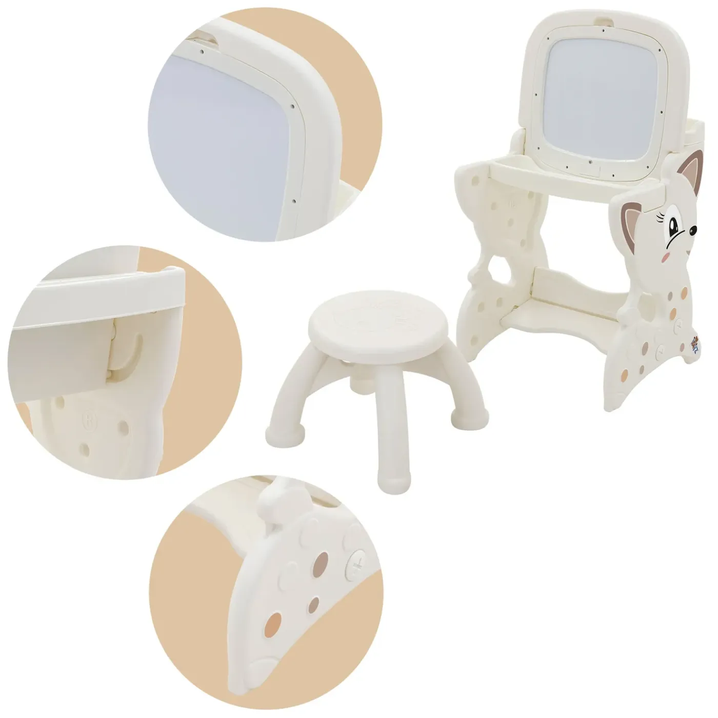 Joyz 3-in-1 Speeltafel Kinder Tekentafel Accessoires Wit Lcd Whiteboard Schildersezel
