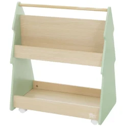 Joyz kinderboekenplank spar design, 60x38x70.5 cm, groen-natuur, kinderplank van hout met