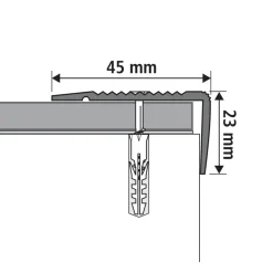 Overig Jéwé Trapprofiel - Geanodiseerd Aluminium - Zilverkleur - 45x23x950mm