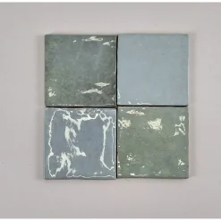 Kerabo - Tegels - Atelier Licht Blauw Glans - Vintagelook - Licht Blauw - 10x10 Cm - 0,60 M²