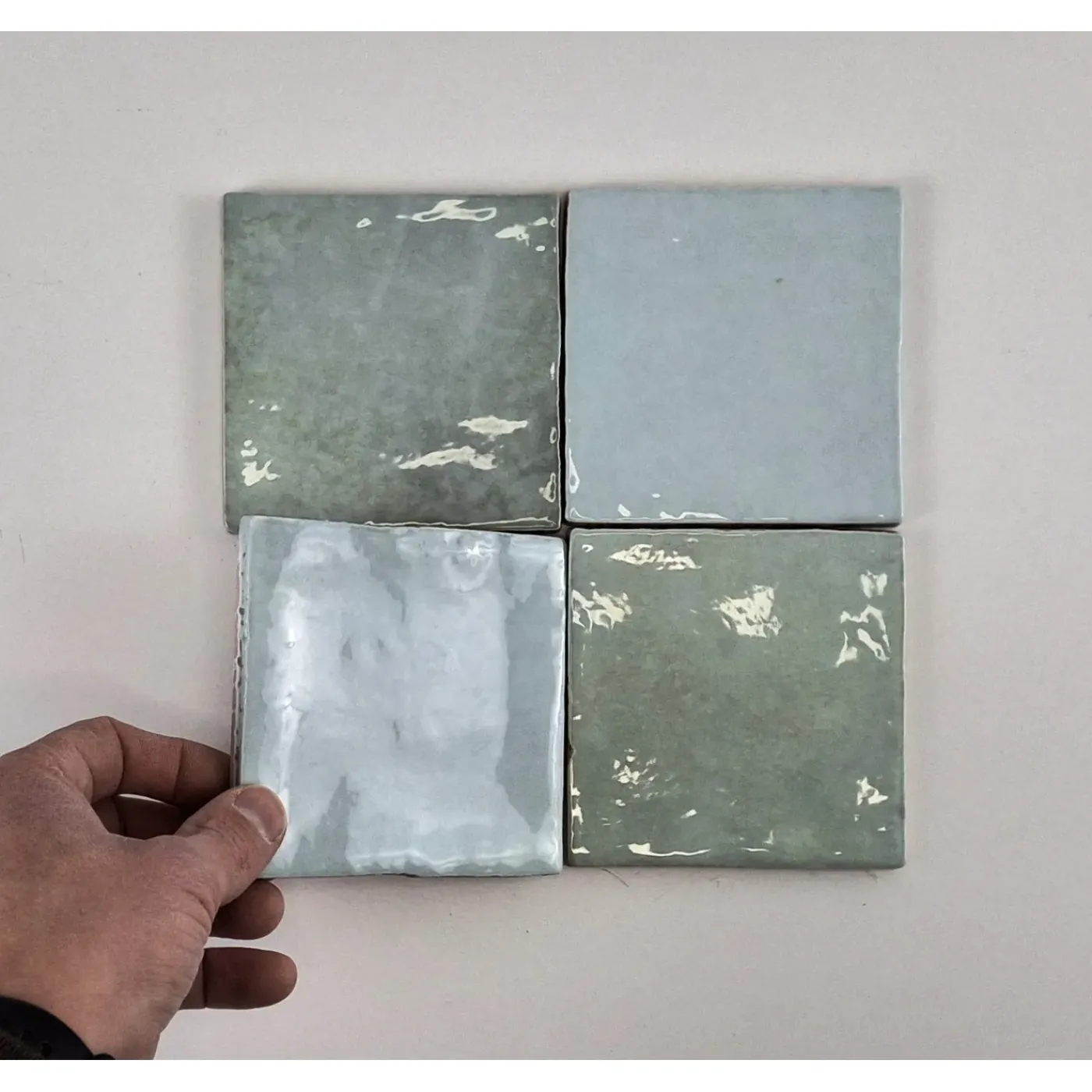 Kerabo - Tegels - Atelier Licht Blauw Glans - Vintagelook - Licht Blauw - 10x10 Cm - 0,60 M²
