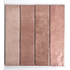 Kerabo - Tegels - Atelier Roze Glans - Vintagelook - Roze - 6x24,6 Cm - 0,50 M²