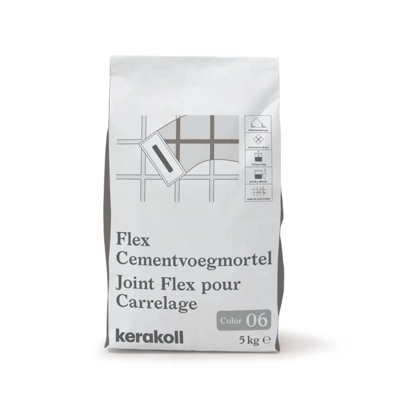Kerakoll Flexibele Voegmortel Eco 2 - Kleur Lichtgrijs - Waterafstotend - 5 kg