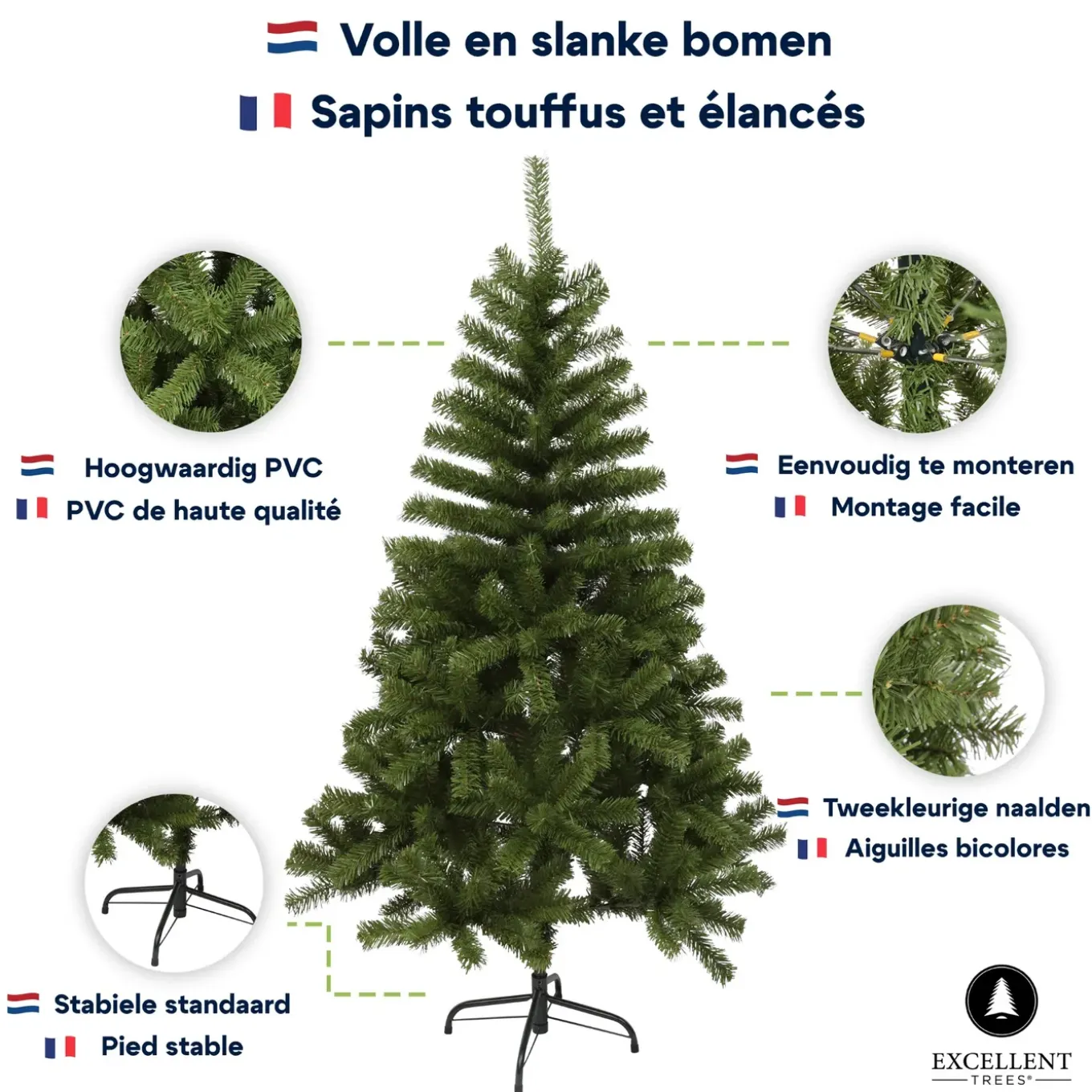 Kerstboom Excellent Trees Oppdal 210 Cm - Slanke Kunstkerstboom