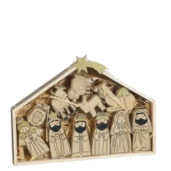 Kerstgroep - Bruin - 30x3,5x22cm