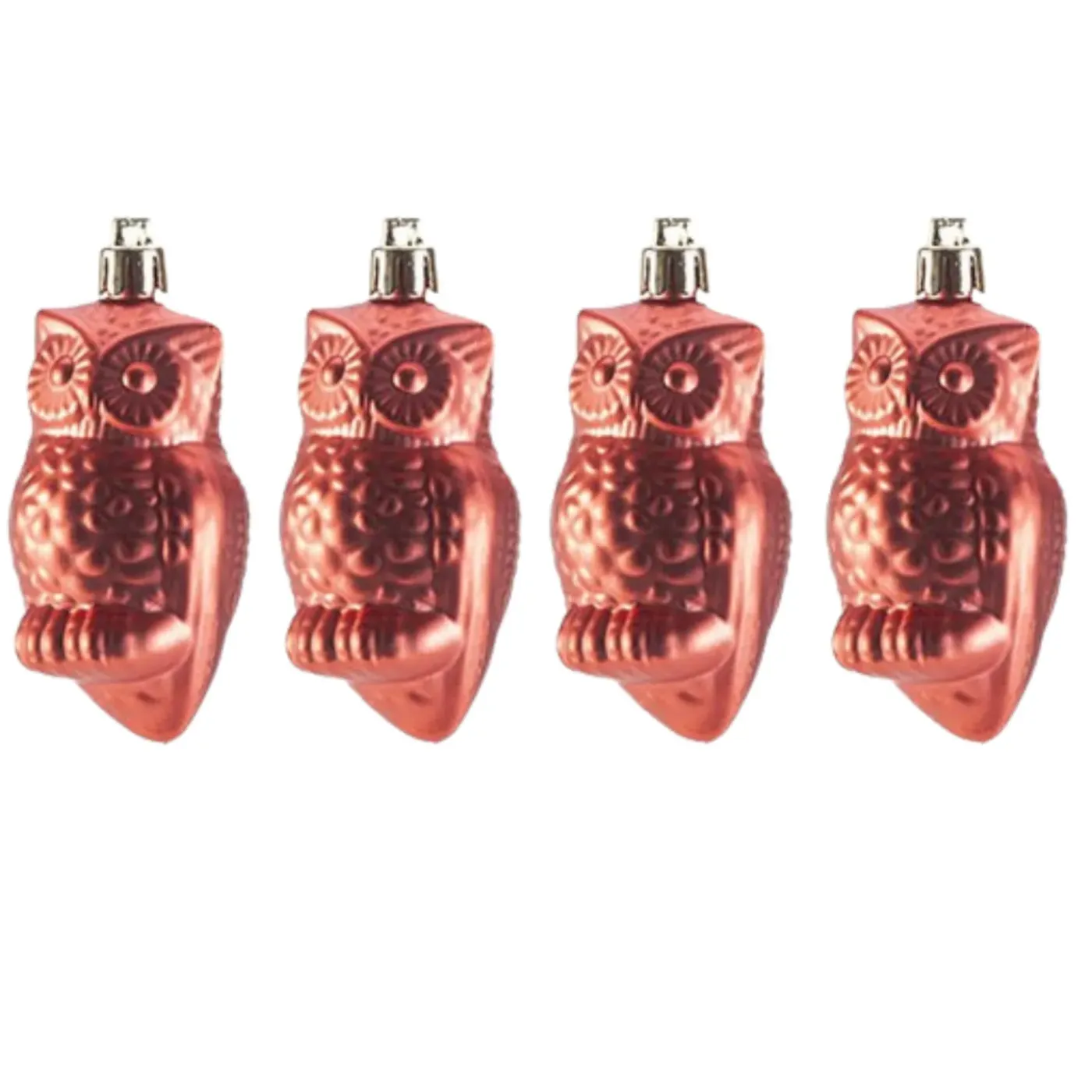 Overig Kersthangers 4x - Uilen - Rood - 9 Cm - Kerstversiering
