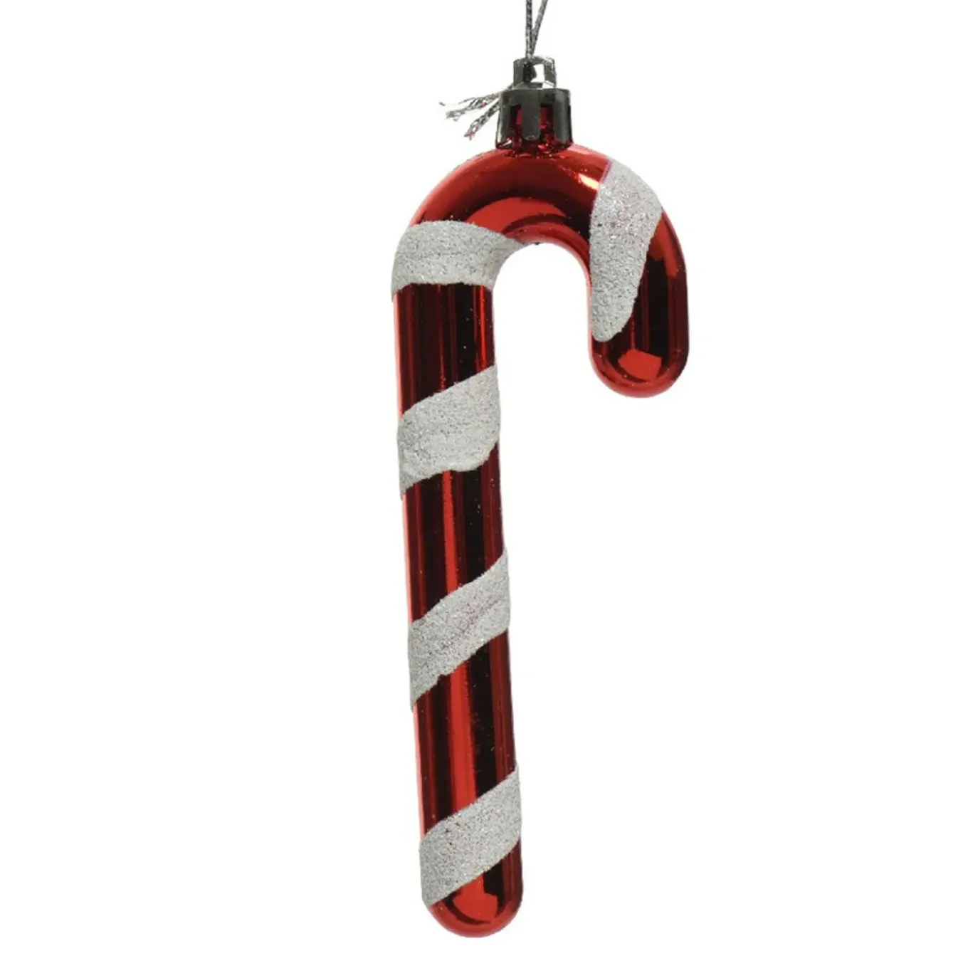 Kersthangers Zuurstokken - 2x - Rood/wit - H12 Cm - Kunststof