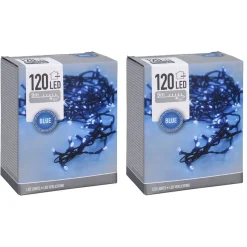 Overig Kerstverlichting Lichtsnoeren - 2x - 120 Led Lampjes Blauw - 9 M