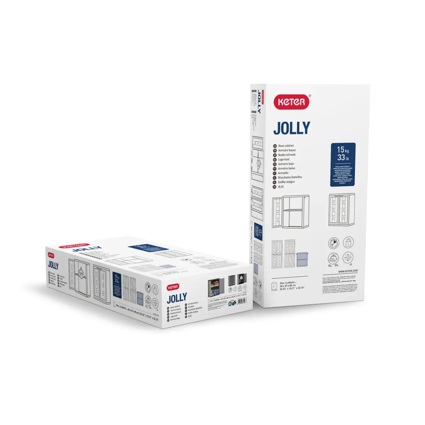 Keter hoge kast Jolly 68x39x166 cm grijs