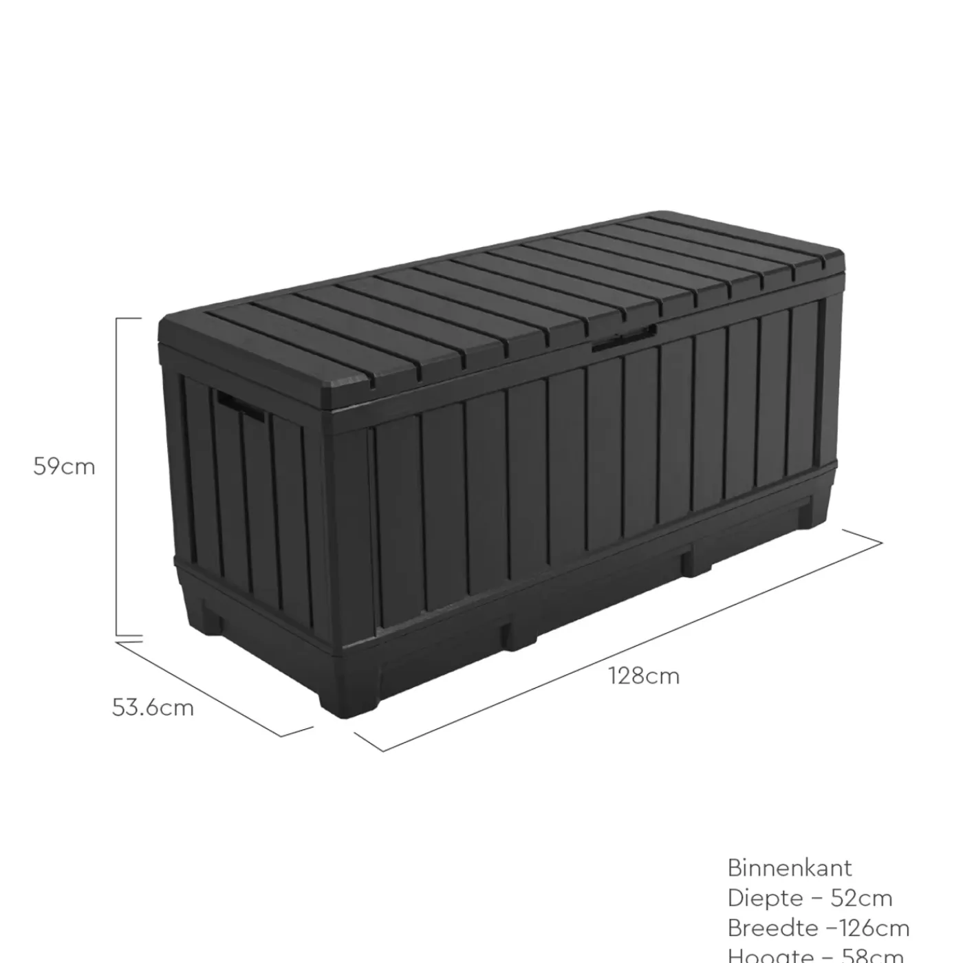 Keter Kentwood Opbergbox – Antraciet – 350L - 128x53,6x59cm