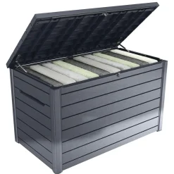 Keter Kussenbox Ontario - Houtlook - Antraciet - 870L - 147x83x86cm