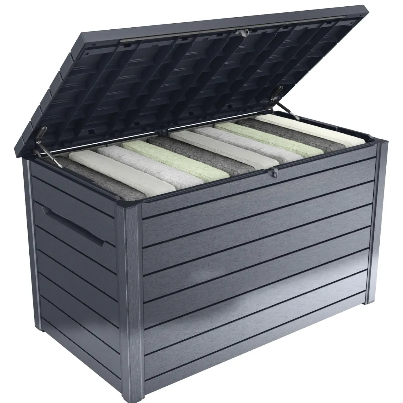 Keter Kussenbox Ontario - Houtlook - Antraciet - 870L - 147x83x86cm