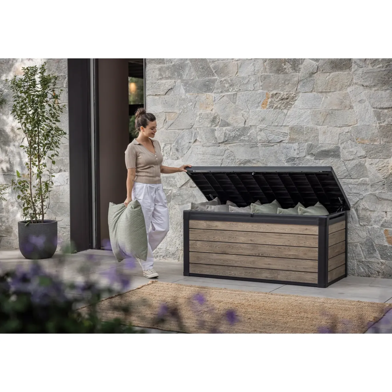 Keter Kussenbox Signature Ashwood - Houtlook - 570L - 151,7x72,5x70cm