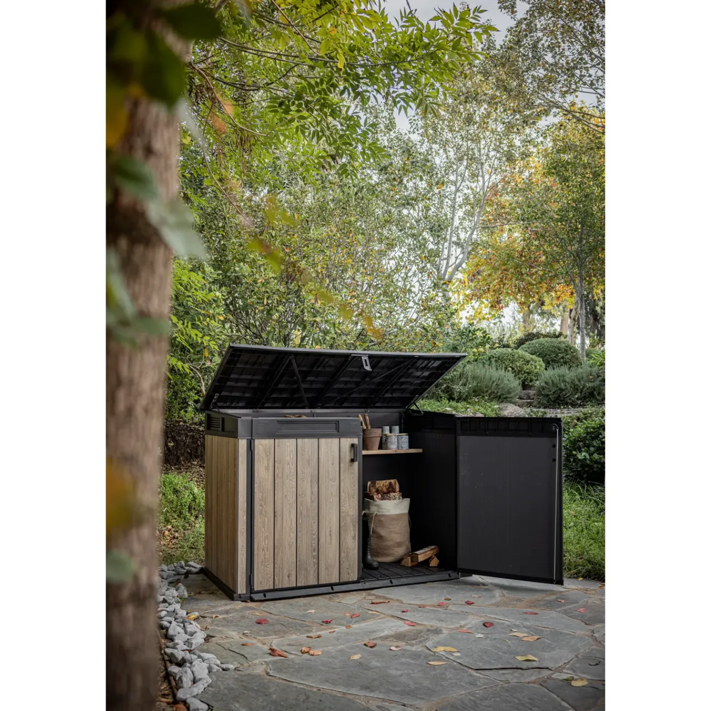 Keter Kussenbox Signature Ashwood - Houtlook - Grijs - 2020L - 190x109x132cm