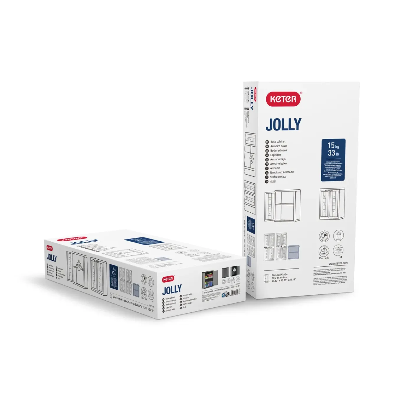 Keter lage kast Jolly grijs 68x39x85 cm