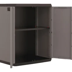 Keter lage kast Piu met 1 plank 68x39x83cm donkergrijs/zwart