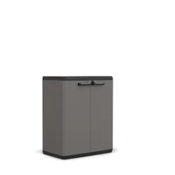 Keter lage kast Piu met 1 plank 68x39x83cm donkergrijs/zwart