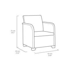 Keter Loungeset Rosalie - Wicker/Kunststof - Antraciet - 4 Personen