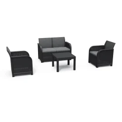 Keter Loungeset Rosalie - Wicker/Kunststof - Antraciet - 4 Personen