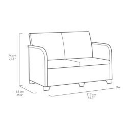 Keter Loungeset Rosalie - Wicker/Kunststof - Antraciet - 4 Personen