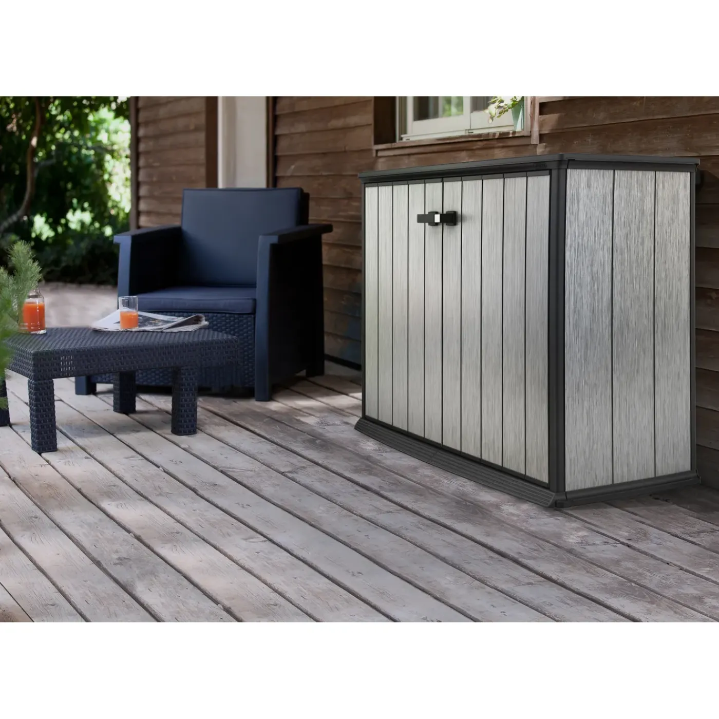 Keter opbergkast Patio Store - Kunststof - Grijs - 1000L