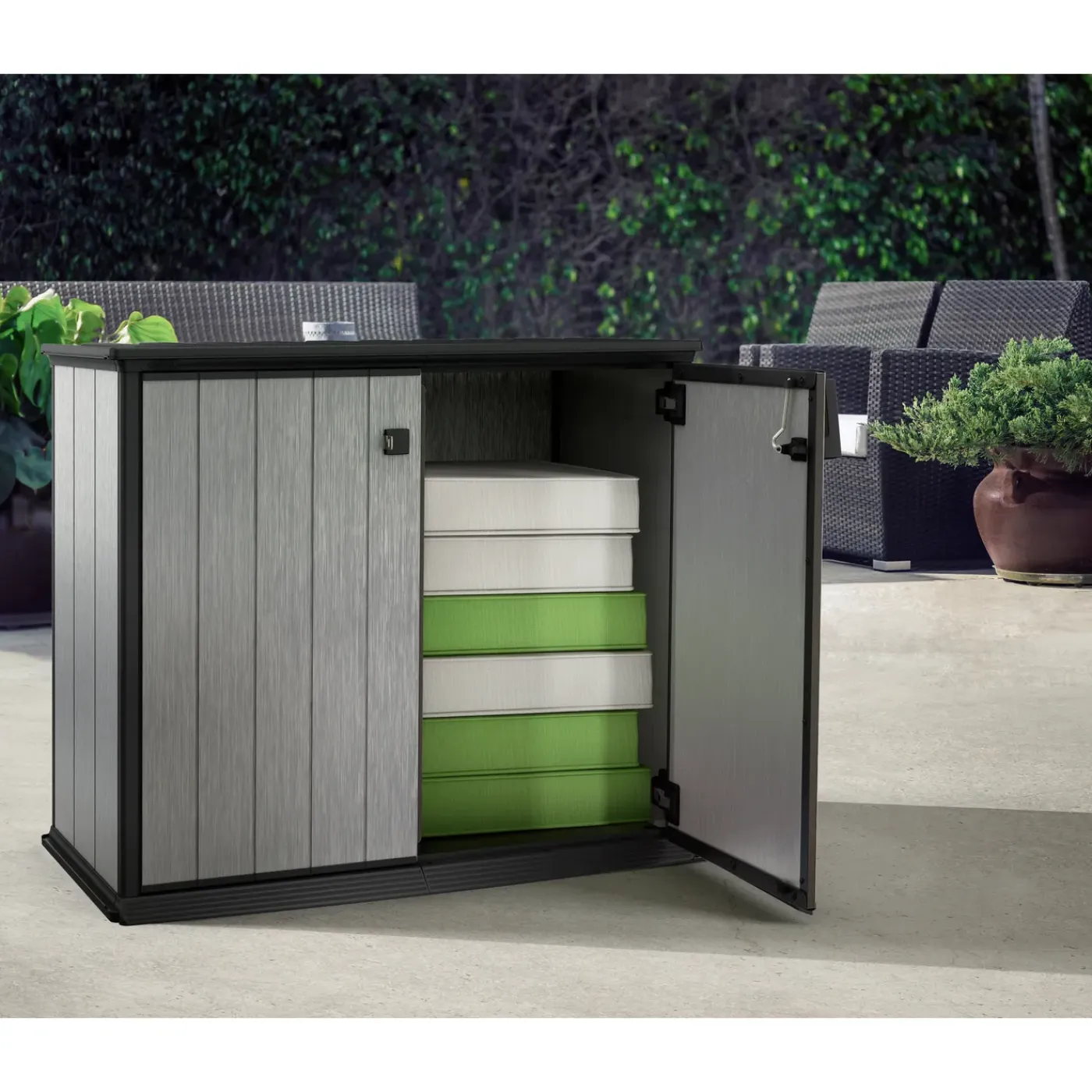Keter opbergkast Patio Store - Kunststof - Grijs - 1000L