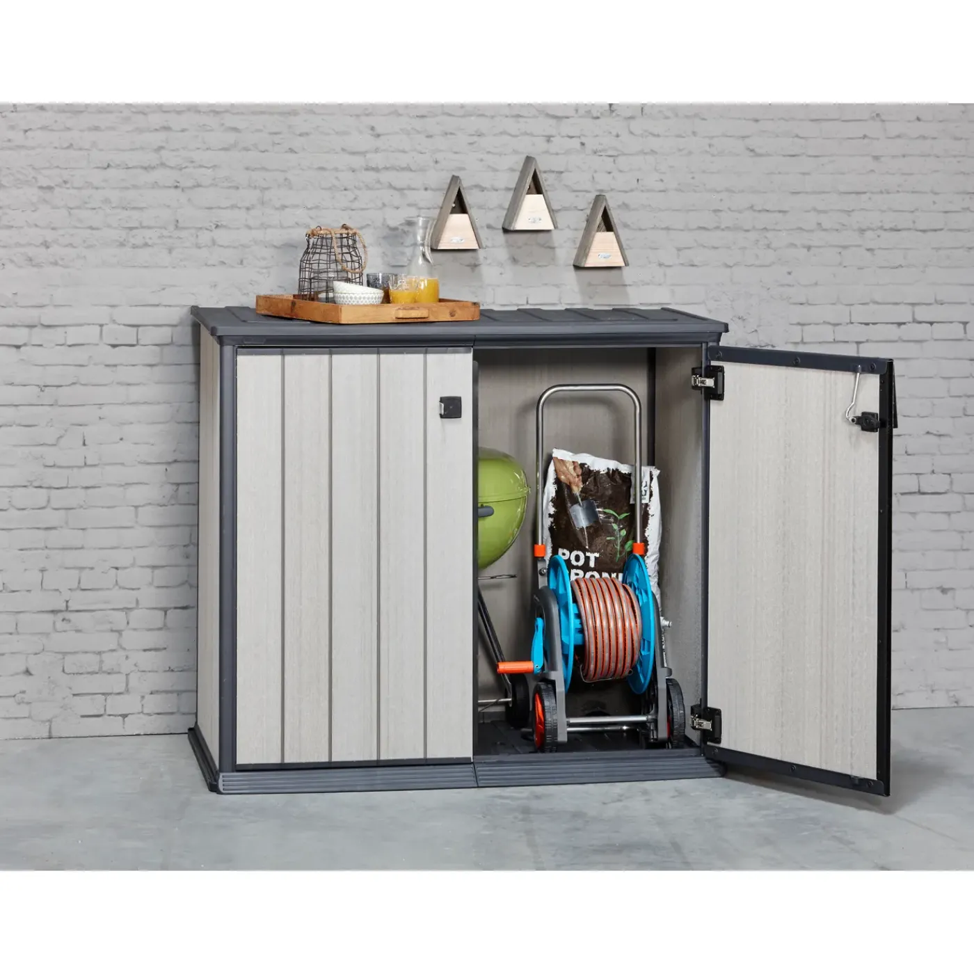 Keter opbergkast Patio Store - Kunststof - Grijs - 1000L