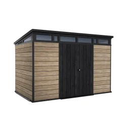 Keter Tuinhuis Pent 117 Ashwood - Kunststof - 340x218x226cm - 7,41m2