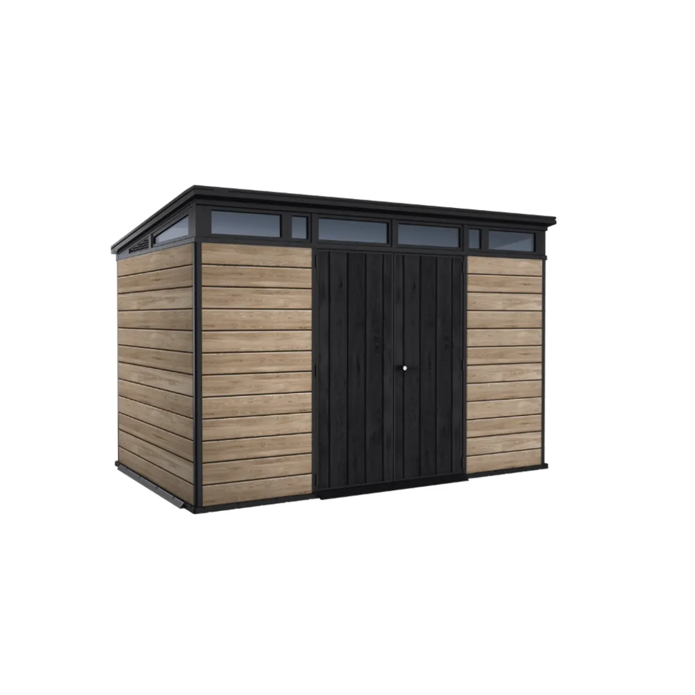 Keter Tuinhuis Pent 117 Ashwood - Kunststof - 340x218x226cm - 7,41m2