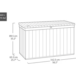 Keter Venetian Opbergbox - 670L - 142,5x65,3x89,5cm - Bruin