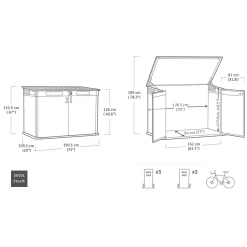 Keter Venetian Opbergkast 2020L - 190x109x132,5 cm - Bruin