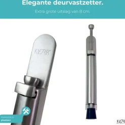 Kierr Hold 200 RVS - grote Deurstopper - Windhaak - Zonder Boren En Schroeven - Deurklem - Deurstop