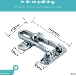 Kierr Protect - Nikkel Kierstandhouder - Deurbegrenzer - Deurvastzetter - Deurbeveiliging