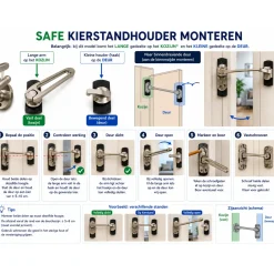 Kierr Safe - Kierstandhouder voor Deurbeveiliging - Zink - Inbraakpreventie - Veiligheidsslot