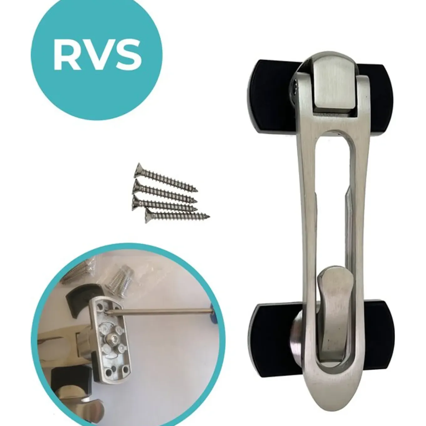 Kierr Safe RVS - Kierstandhouder voor Deurbeveiliging - Deurbegrenzer - Inbraakpreventie